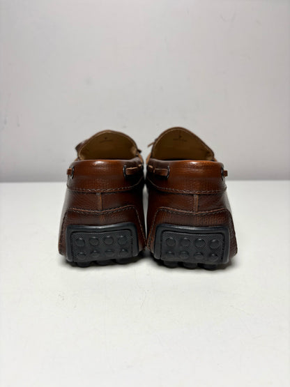 Men Shoe Size 7 Tod's Brown Leather Pre-Owned Gommino Driving Loafers