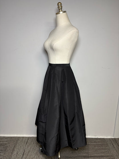 Women's Size 8 Tibi Black Pure Silk Faille NWT Pre-Owned Full Skirt