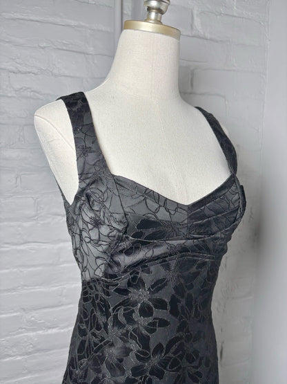 Women Size 4 ZAC POSEN Black Embroidered Vintage Dress