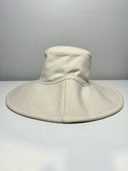 Women Small Jenni Kayne Cream Cotton Pre-Owned Floppy Wide Brim Hat
