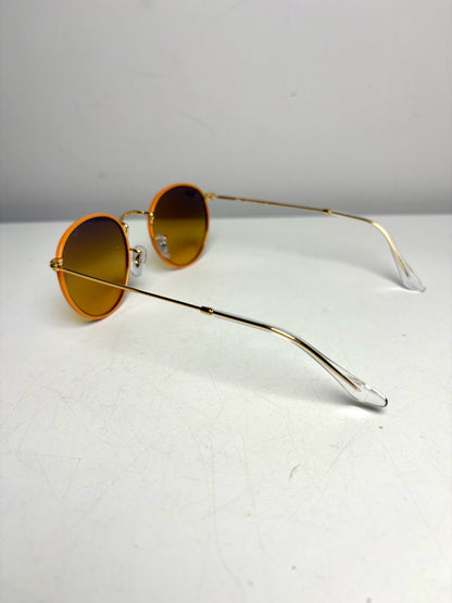 Ray Ban Pre-owned Brown, Gold, Orange Metal Sunglasses