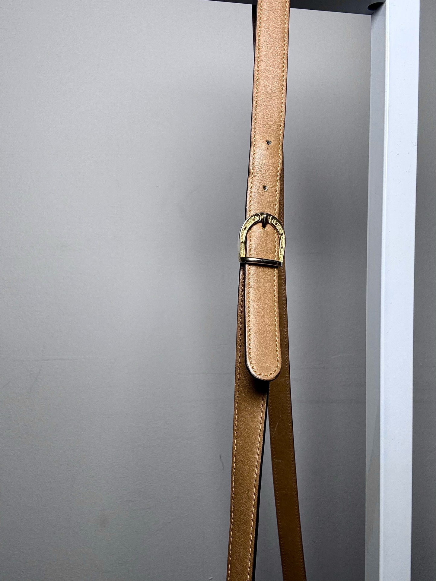 Celine Monogram Vintage Coated Canvas, Leather Pre-owned Beige Saddle Bag