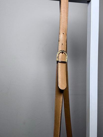 Celine Monogram Vintage Coated Canvas, Leather Pre-owned Beige Saddle Bag