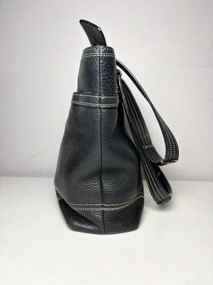 Women's Coach Solid Vintage Leather Pre-owned; Fair Black Leather Medium Purse
