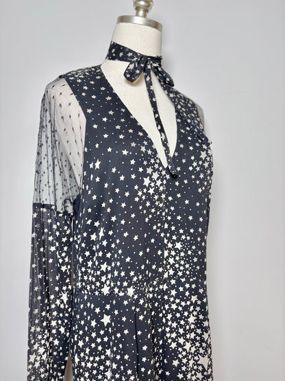 Women Size 46 Red Valentino Black Stars Polyester Jumpsuit