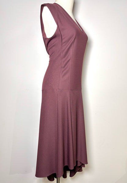 Women Size 8 M.M. Lafleur Burgundy Solid Wool Hybrid Sheath Dress