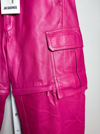 Women Size 46 (10, US) Jacquemus Pink Solid 100% Leather Pre-owned, NWT Pants