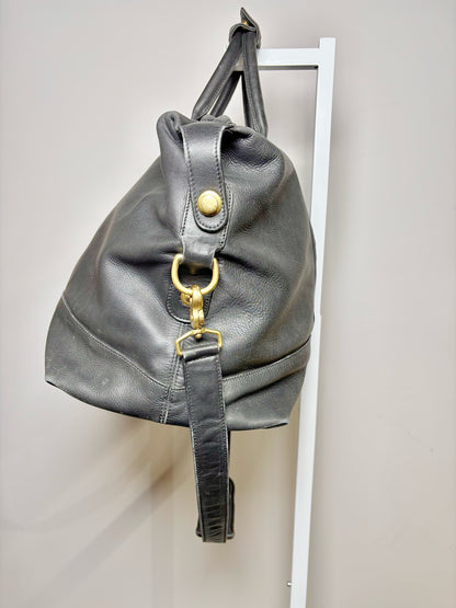 Coach Black Leather Solid Men's Duffle/Weekend Bag