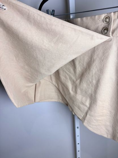 Women Size 8 Veronica Beard Khaki Solid Linen, Cotton Blend Women's Skirt