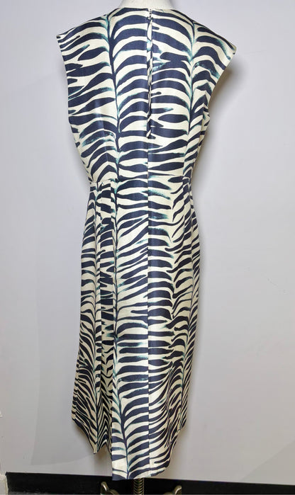 Women Size L Odeeh Multi-Color Zebra Stripes Silk, Wool NWT Dress