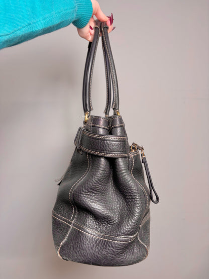 Leather Coach Solid Vintage Leather Black Purse