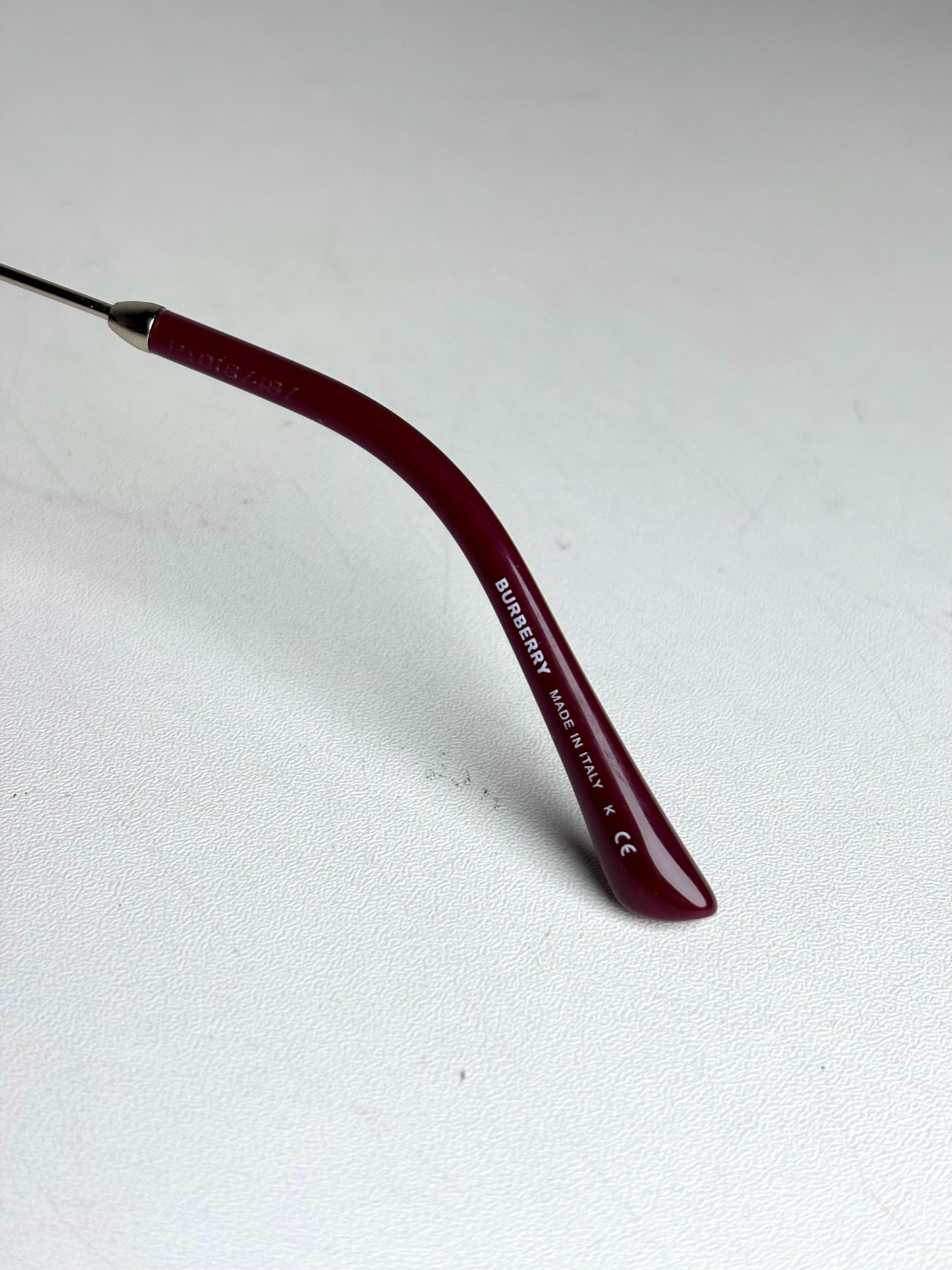 Burberry B4251-Q Cat Eye Women's Pre-owned Burgundy Acetate, Metal Sunglasses
