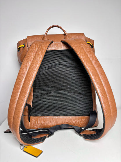 Coach Racer Caramel Leather Men's Backpack