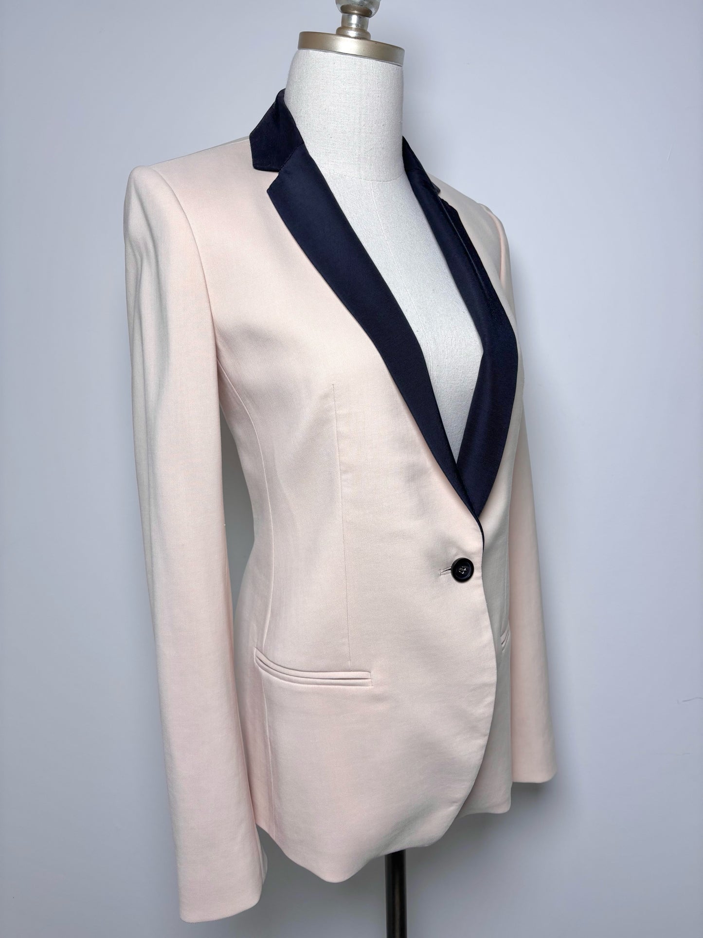 Women Size 40 Narciso Rodriguez Dusty Pink Solid Wool Blazer