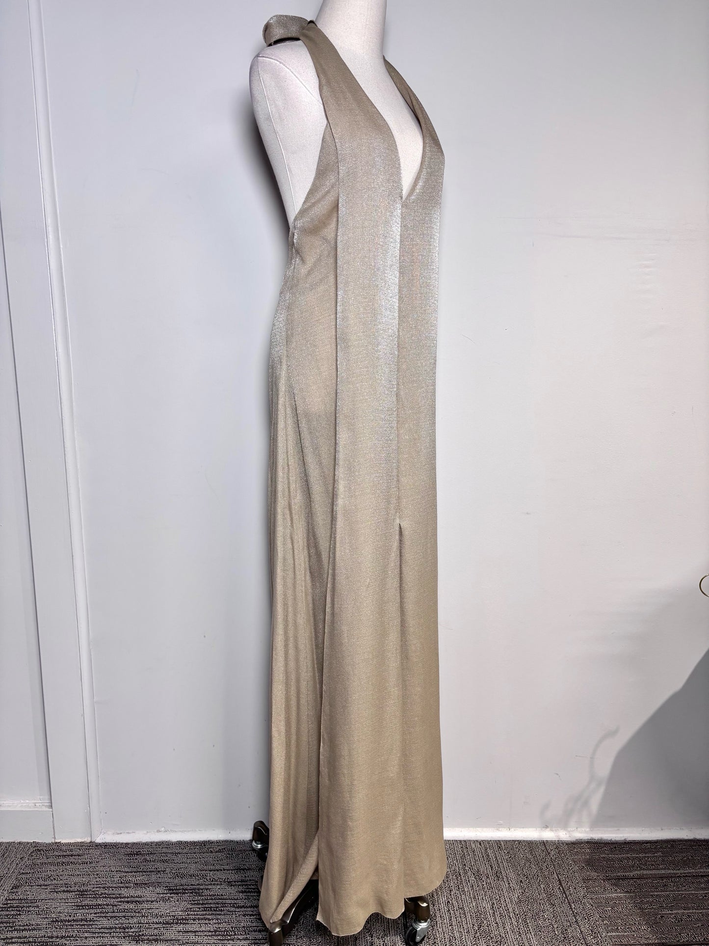 Chanel Boutique Spring 1999 Metallic Gold Gown - Vintage Pre-owned Size 38 (4)