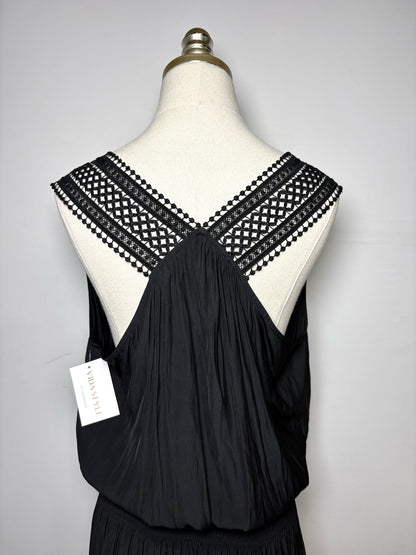 Women Size L Ramy Brook Black Solid Polyester Pre-owned Dress