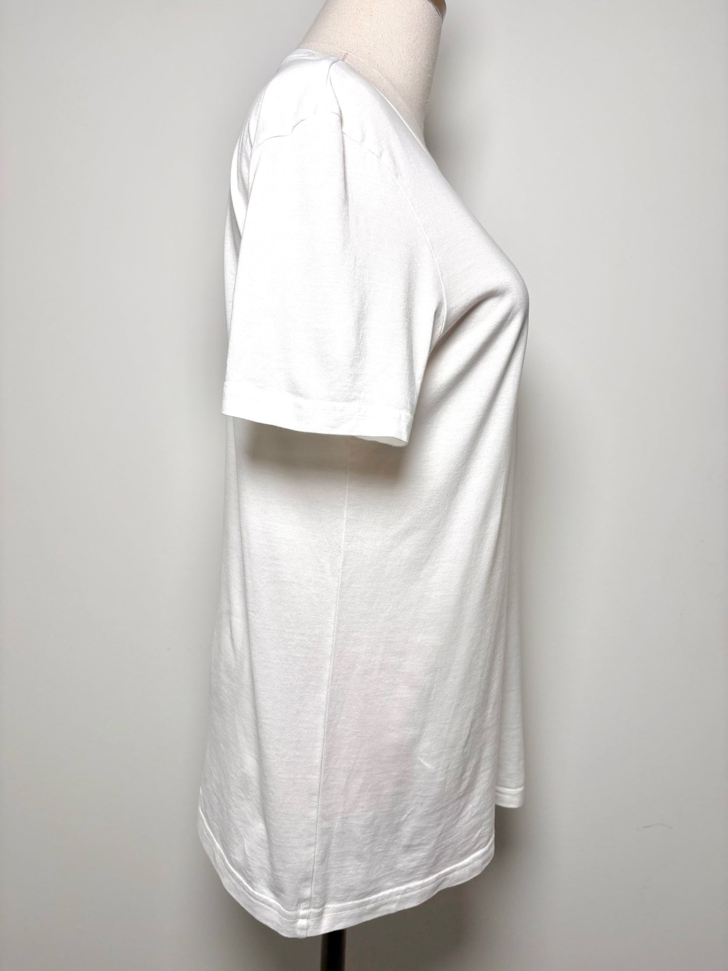 Women Size S Christian Dior White Solid T-shirt