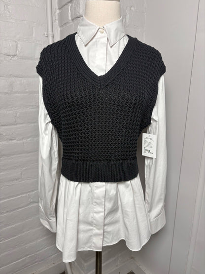 Women Size M Theory Black, White Knitted Top
