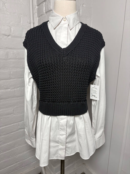 Women Size M Theory Black, White Knitted Top