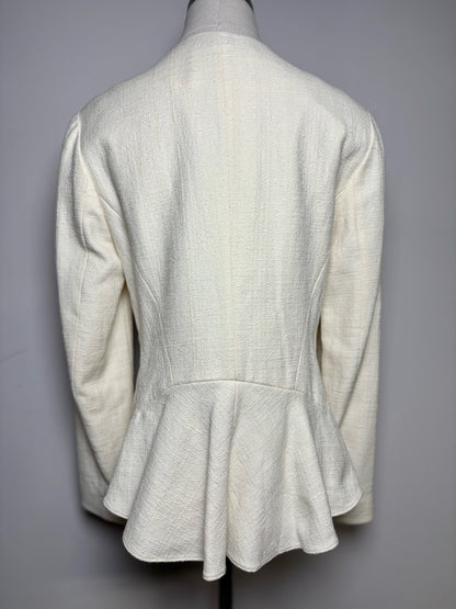 Women Size 8 Derek Lam 10 Crosby Cream Cotton Blend Pre-owned, NWT Blazer