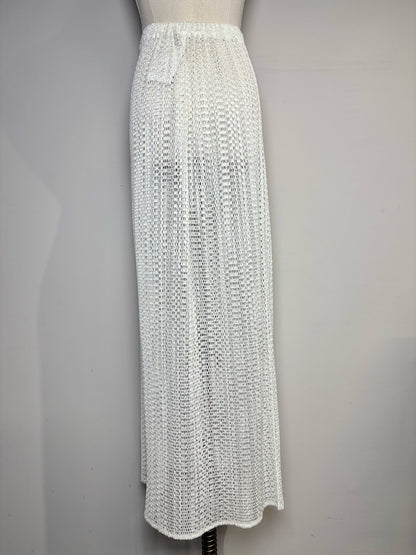 Women Size XS Issey Miyake White Mesh Stretch Skirt