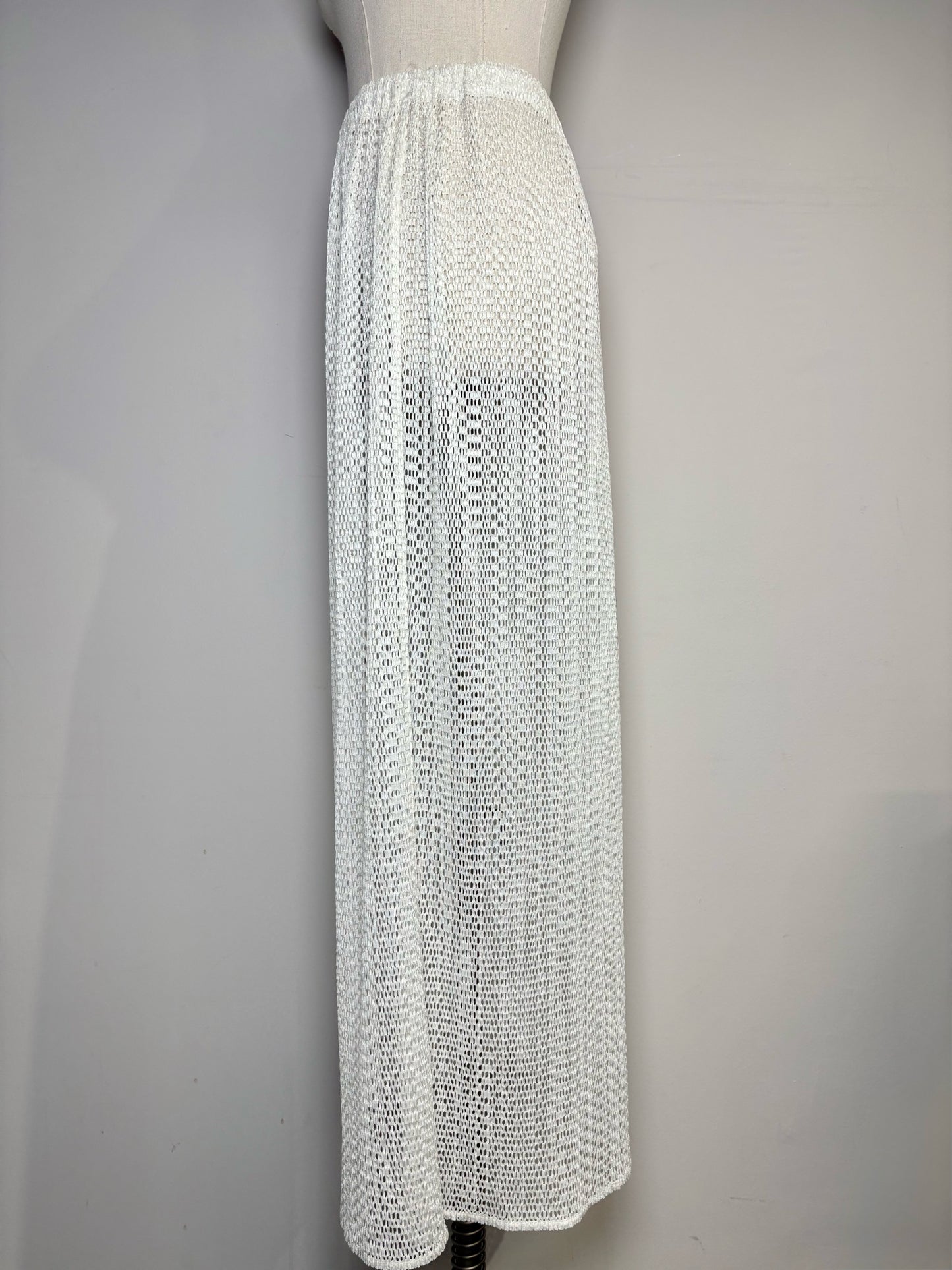 Women Size XS Issey Miyake White Mesh Stretch Skirt