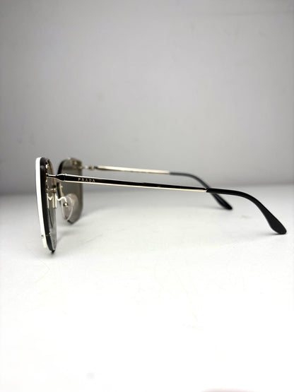 Women's Prada Absolute Ornate PR 59VS Black & Gold Pre-Owned Oversized Sunglasses