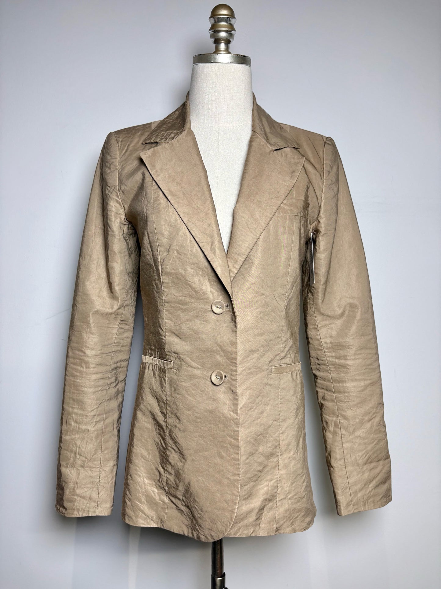 Women Size 2 Veronica Beard Dickey-Ready Zipper Beige Solid Pre-owned Jacket