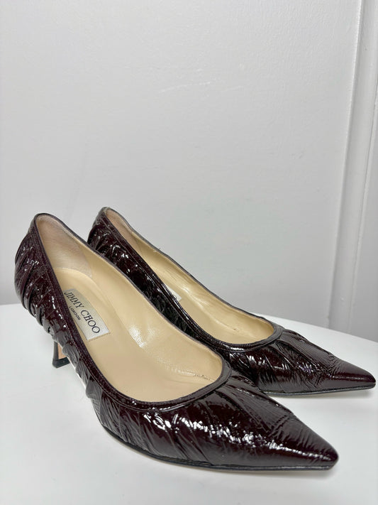 W Shoe Size 36 (6, US) Jimmy Choo Bordeaux Leather Patent Pump