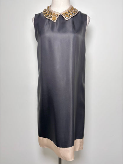 Women Size 10 Kate Spade New York Black w/Khaki Accents Shift Dress