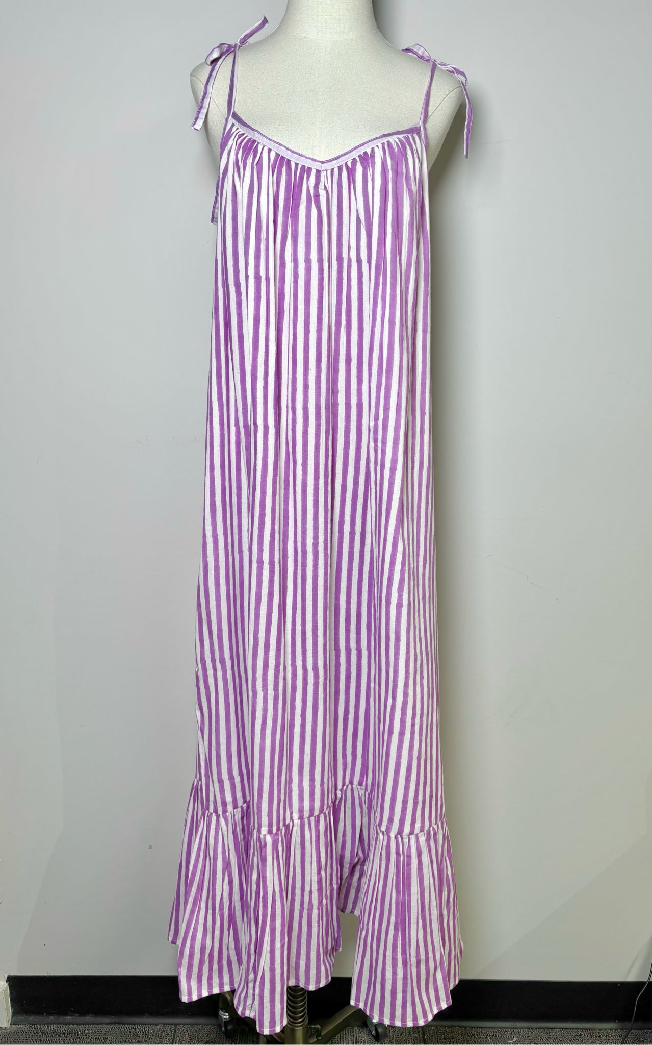 Women Size M/L Emerson Fry Purple Stripe Organic Cotton NWT Dress