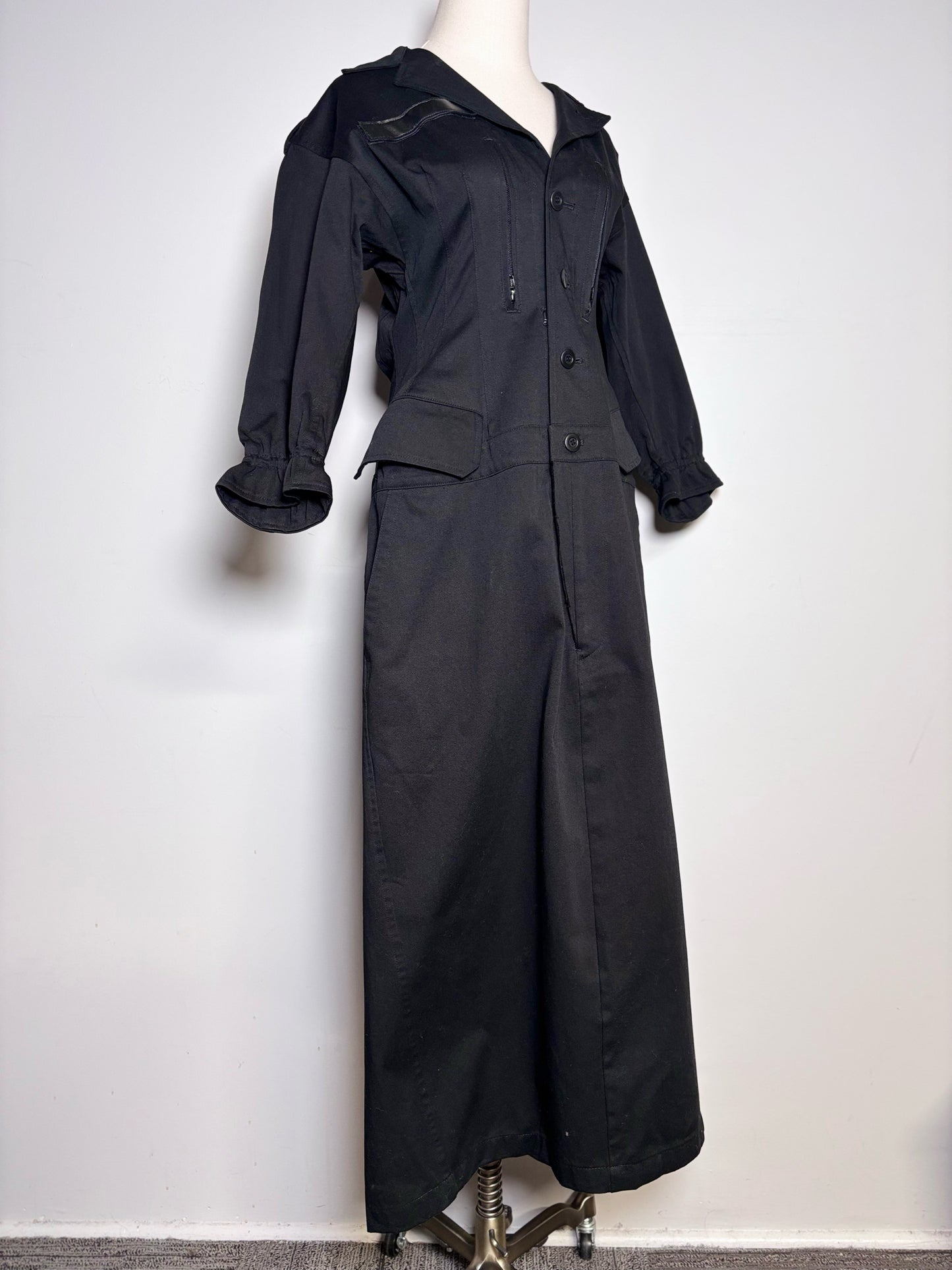 Women Size S (Estimate) Yohji Yamamoto Black Vintage Midi Dress Pre-owned