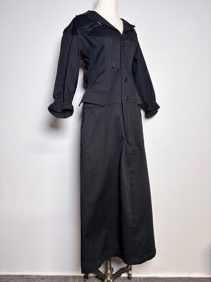 Women Size S (Estimate) Yohji Yamamoto Black Vintage Midi Dress Pre-owned