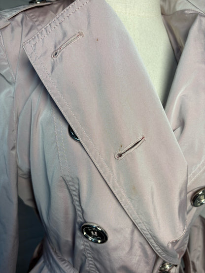 Women Size 10 Burberry Dusty Pink Solid Trench Short Coat