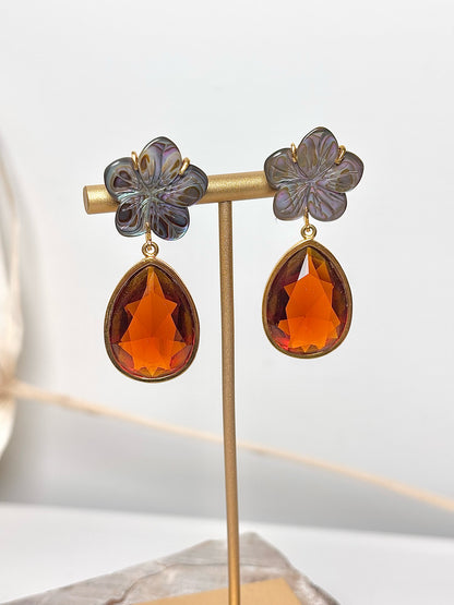Lizzie Fortunato Garnet Stone 10K Gold Plated Earrings