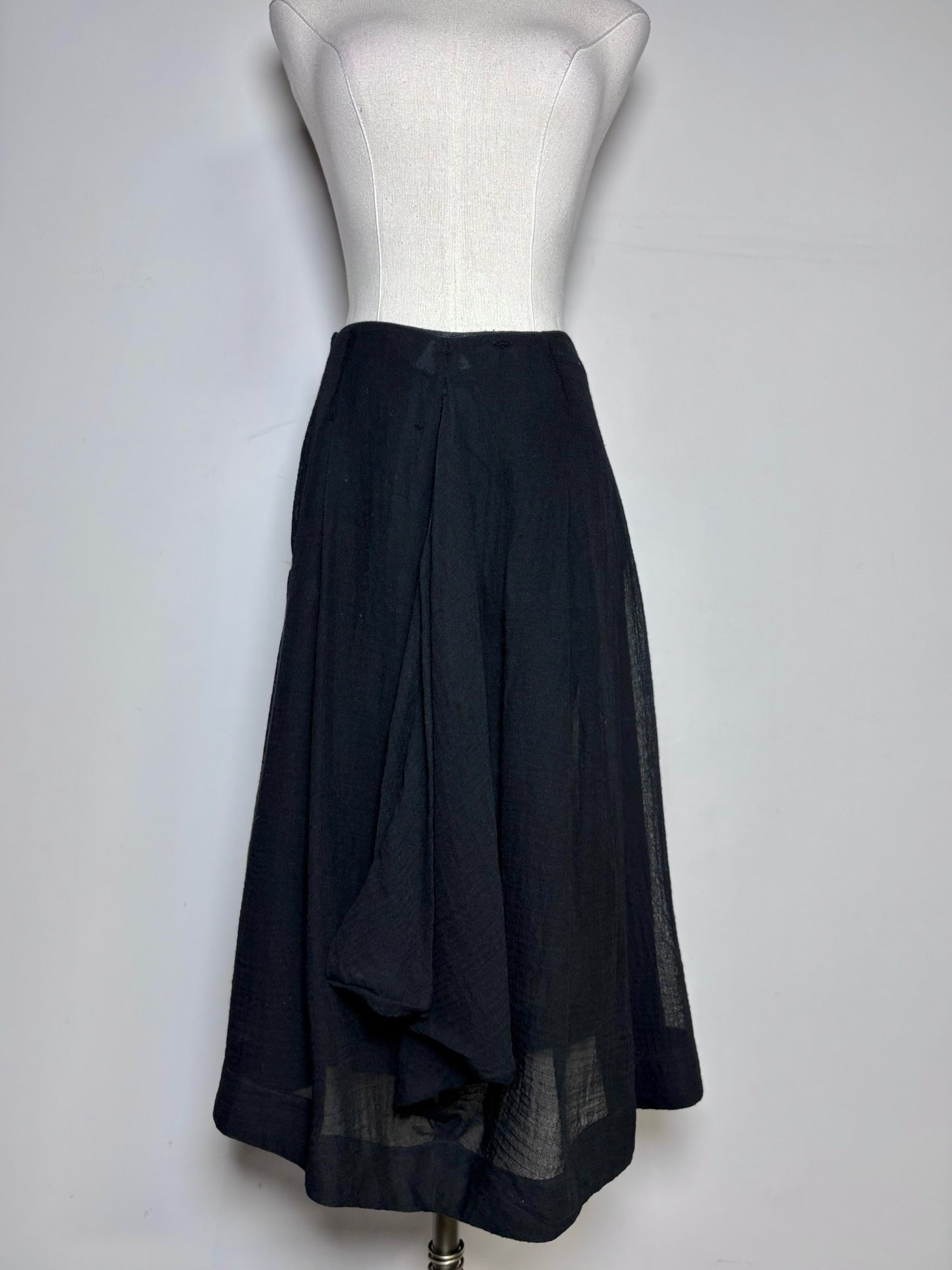 Women Size 40 (4 - 6 US) Alexander McQueen Black Wool A-line Skirt