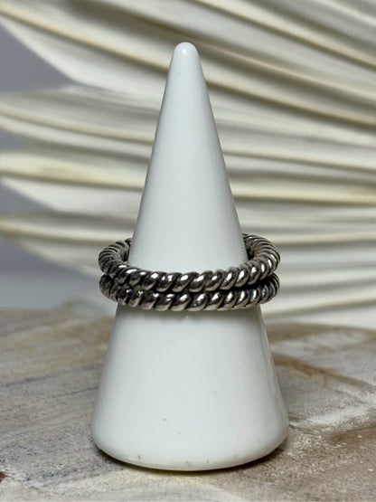 David Yurman Pave' Diamonds Sterling Silver Cable Size 6 Ring