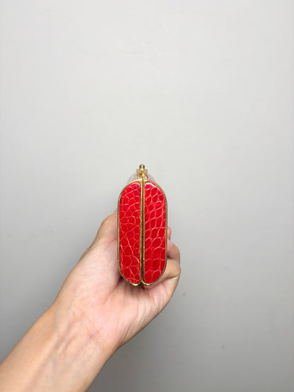 Judith Leiber Leather Red Cowhide Purse