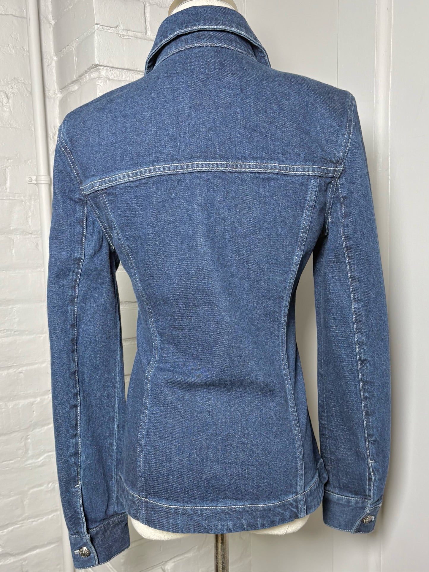 Women Size XS Veronica Beard Dark Blue Solid Cotton Jacket