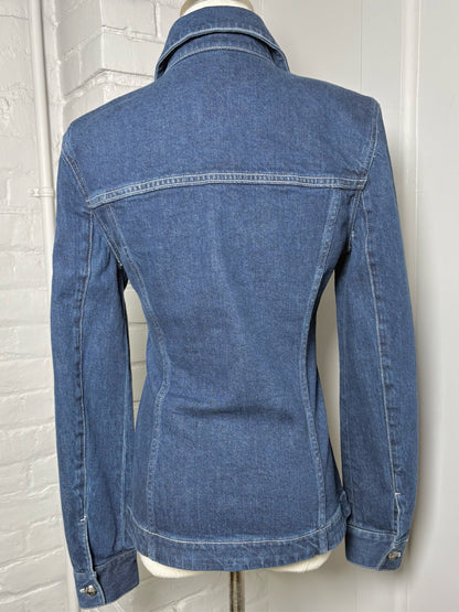Women Size XS Veronica Beard Dark Blue Solid Cotton Jacket