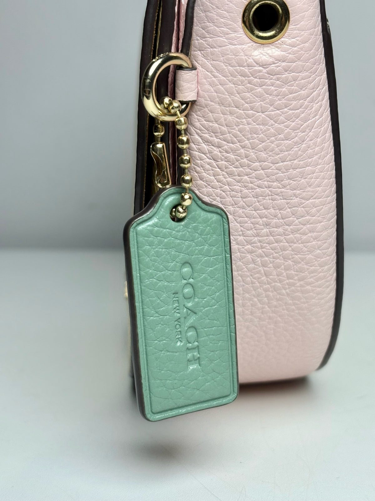 Coach Colorblock Leather Like-New Yellow, Pink, Green Leather Small Purse