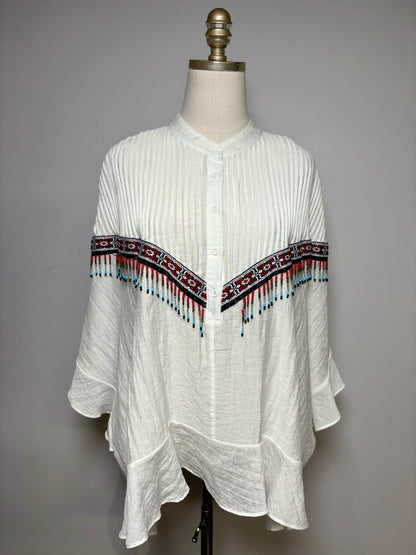 Size 2 (XS/S) Ron David White Solid Women's Pure Cotton Pre-owned Blouse