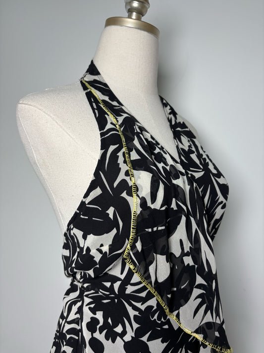 BCBG Max Azria Black & White Toile Pre-owned Top