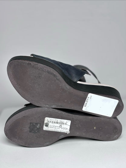 W Shoe Size 36 (6, US) Coclico Black Leather Pre-owned, NWT Sandals