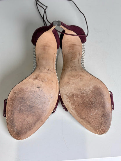 W Shoe Size 38 (8 US) Alexandre Birman Burgundy, Cream Leather Suede Heels