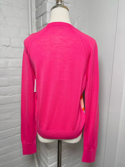 Women Size S Emilio Pucci Pink Abstract Art Silk Sweater