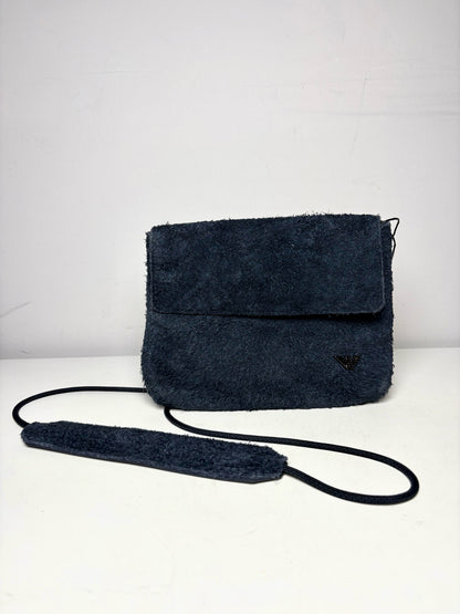 Emporio Armani Slate Blue Suede Men's Bag Pre-Owned NWT