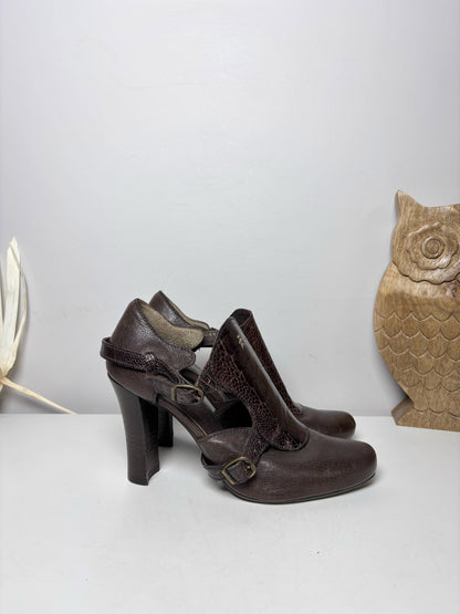 W Shoe Size 36 Brown Henry Beguelin Leather Heels