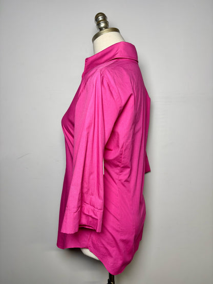 Women Size M Matsaki Matsushima Fuchsia Cotton LS Shirt