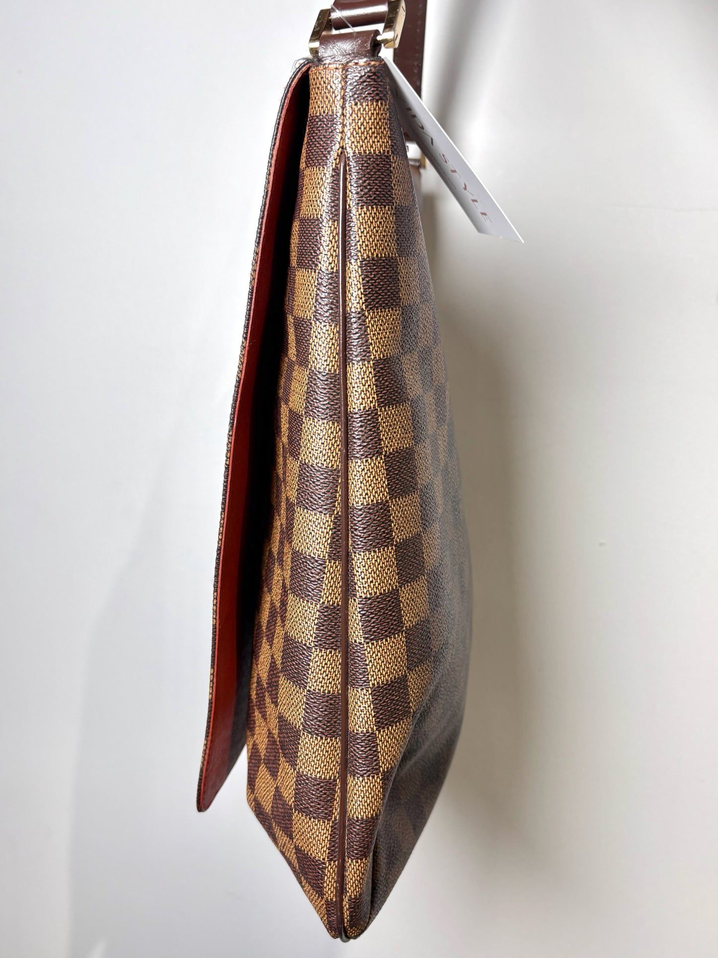 Coated Canvas Louis Vuitton Damier Ebene Brown Large Purse